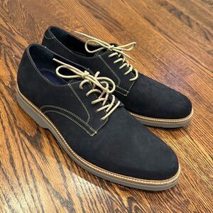 14th & Union marine nubuck grey soles lace up topstitched Oxford-style shoes